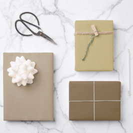 Schlichte dunkle Wüstenmoos mit Brauntönen in 3 To Geschenkpapier Set