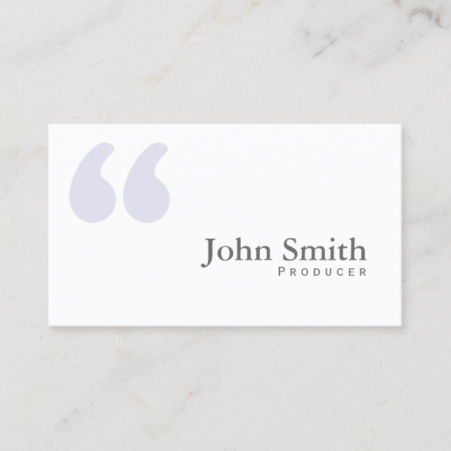 Schlichte einfache Quotes Produzentenkarte Visitenkarte (Vorderseite)