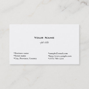 schlichte, einfache und coole weiße Visitenkarte