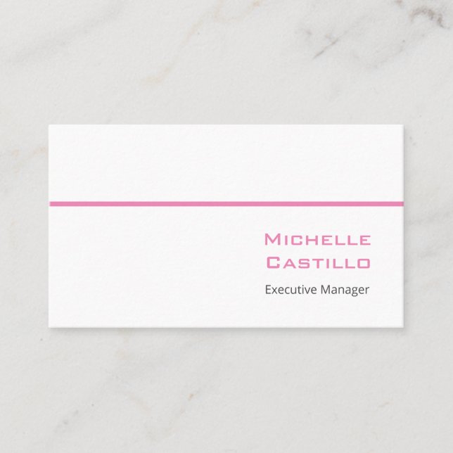 Schlichte, einfache Weibchen Minimalistisch, rosa  Visitenkarte (Vorderseite)