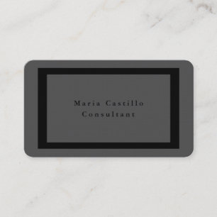 Schlichte Elegant Gray Black Bold Border Minimalis Visitenkarte