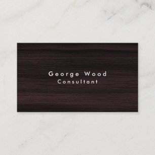 Schlichte elegante braune Holztextur Minimalistisc Visitenkarte