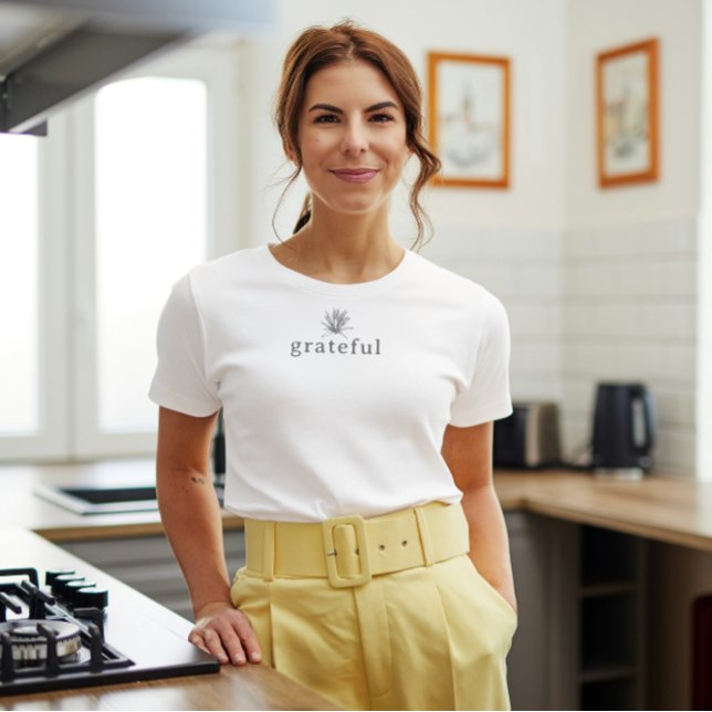 Schlichte Elegante Eleganz Sukkulenter Erntedank T-Shirt (Grateful Simple Elegant Thanksgiving T-Shirt)