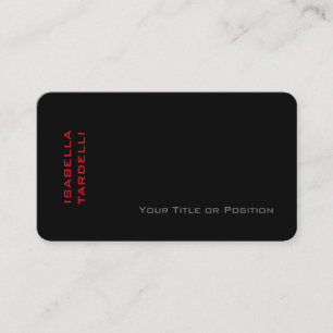 Schlichte Elegante Minimalistische, schwarze Seide Visitenkarte