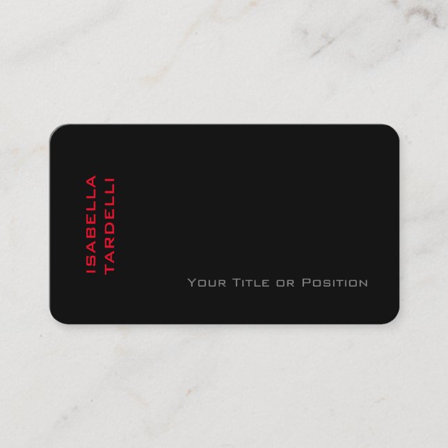 Schlichte Elegante Minimalistische, schwarze Seide Visitenkarte (Vorderseite)