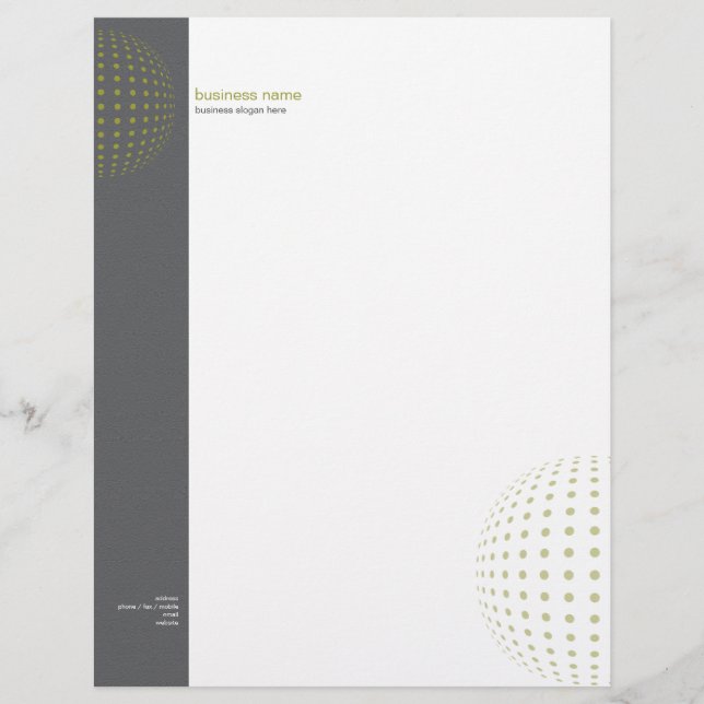 Schlichte Elegante moderne, einfache Olive Dots Briefkopf (Vorderseite)