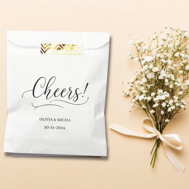Schlichte, elegante Script White Gastgeschenk Hoch Geschenktütchen (Von Creator hochgeladen)