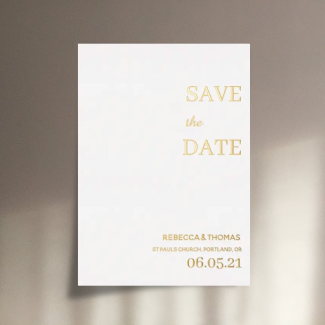schlichte Eleganz, ohne Foto Save the Date Folieneinladung (Von Creator hochgeladen)