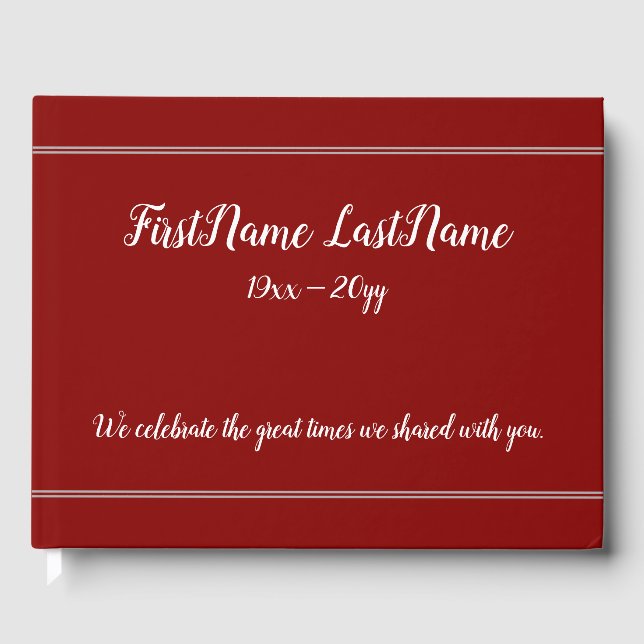 Schlichte Erinnerungen Gästebuch (Vorderseite)