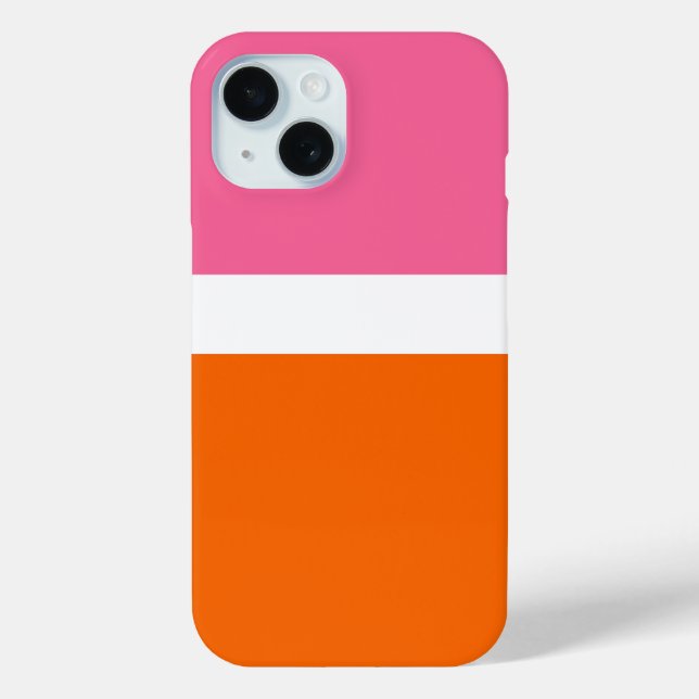 Schlichte Farbblockgestaltung in rosa, orange Case-Mate iPhone Hülle (Rückseite)