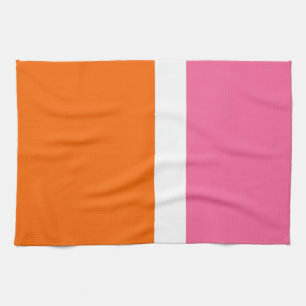 Schlichte Farbblockgestaltung in rosa, orange Geschirrtuch