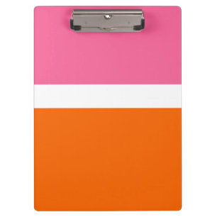 Schlichte Farbblockgestaltung in rosa, orange Klemmbrett