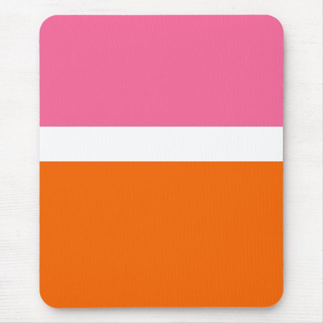 Schlichte Farbblockgestaltung in rosa, orange Mousepad (Vorne)