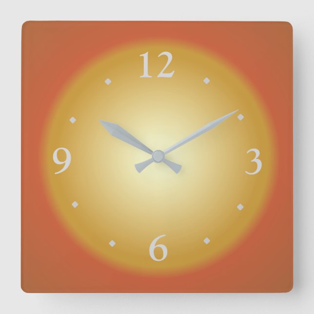 Schlichte Farbtiefe Big Face>Kiteschuhr Quadratische Wanduhr (Vorderseite)