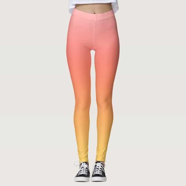 Schlichte Farbtöne - Gelb bis dunkelrosa Ober Leggings (Vorderseite)