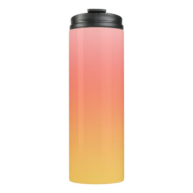 Schlichte Farbtöne - Gelb bis dunkelrosa Ober Thermosbecher (Vorderseite)