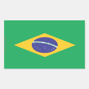 Schlichte Flagge Brasiliens Rechteckiger Aufkleber