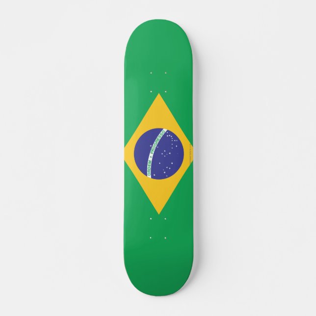 Schlichte Flagge Brasiliens Skateboard (Vorne)