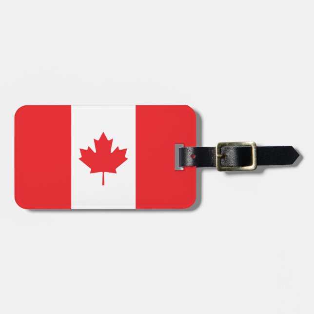 Schlichte Flagge Kanadas Gepäckanhänger (Vorderseite horizontal)