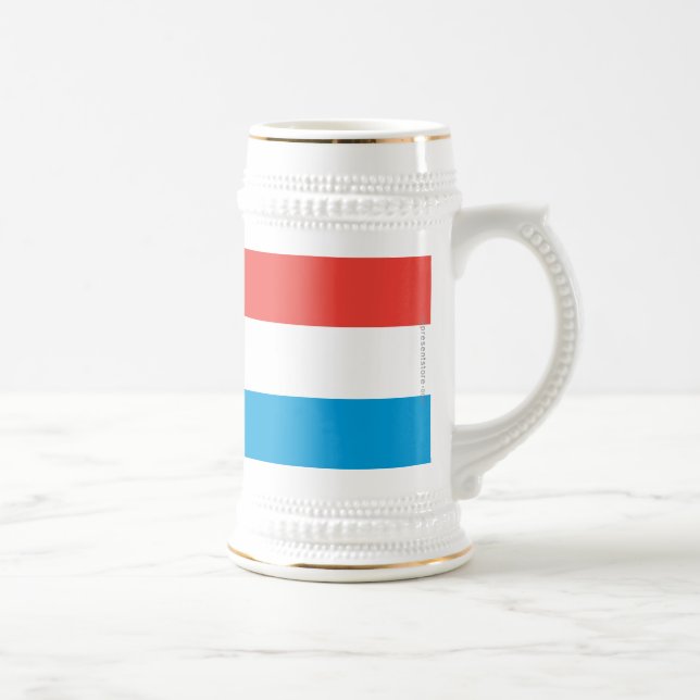Schlichte Flagge Luxemburgs Bierglas (Rechts)