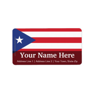 Schlichte Flagge Puertos Rico Adressaufkleber
