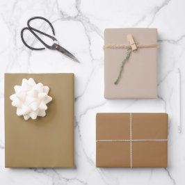 Schlichte französische Beige Harvest Brown Shades  Geschenkpapier Set