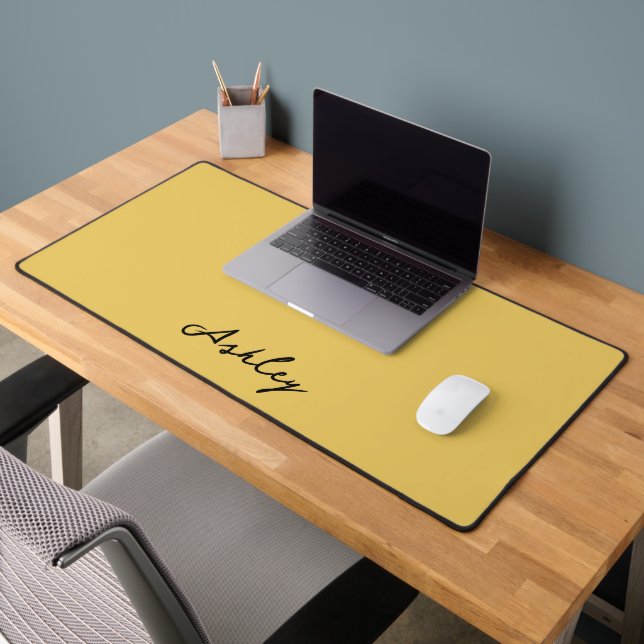 Schlichte Goldschrift personalisiert Schreibtischunterlage (Büro 2)