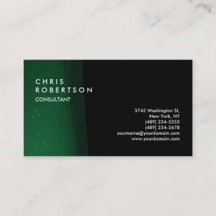 Schlichte Green Black Modern Creative Business Car Visitenkarte