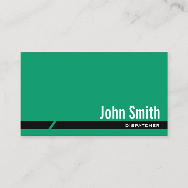 Schlichte Green Black Strip Dispatcher-Visitenkart Visitenkarte (Vorderseite)