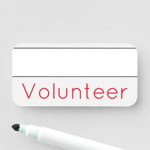 Schlichte, grundlegende "Volunteer Name"-Markierun Namensschild