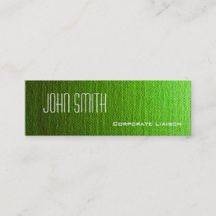 Schlichte grüne Leinwand Slim Modern Business Card Mini Visitenkarte