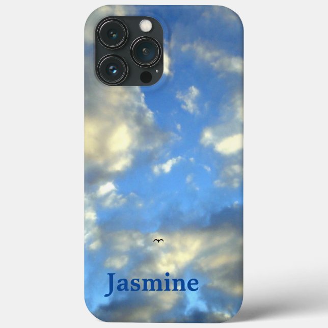 Schlichte handgeschriebene Eigenname Blue Sky Clou Case-Mate iPhone Hülle (Rückseite)