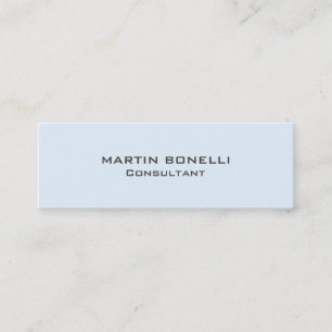 Schlichte hellblaue Farbskinnenkarte Mini Visitenkarte