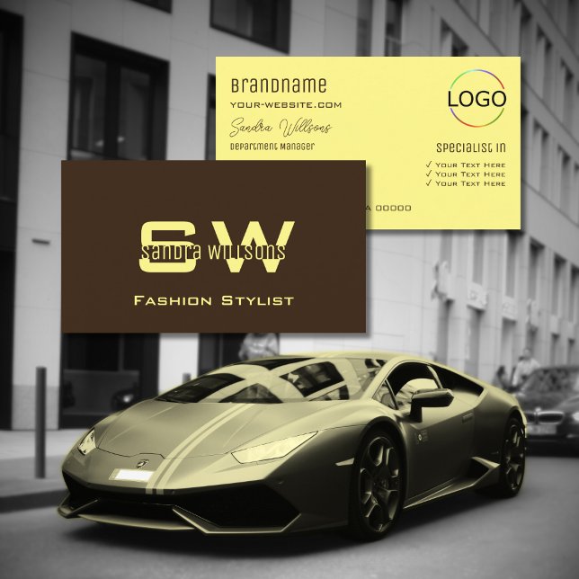 Schlichte Kaffeebrasse mit Monogramm und Logo Visitenkarte (Von Creator hochgeladen)