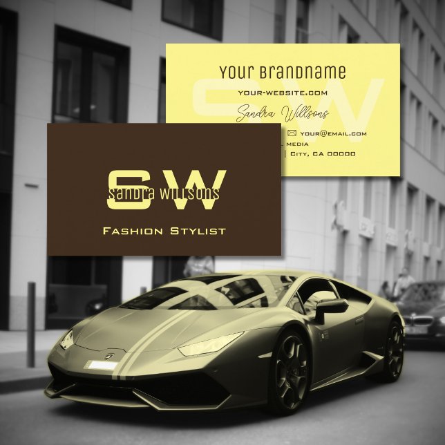 Schlichte Kaffeebrüse und Creme einfach mit Monogr Visitenkarte (Von Creator hochgeladen)