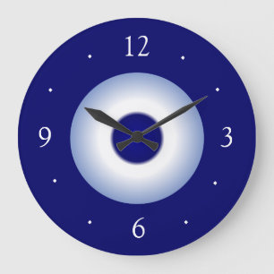 Schlichte königliche/blaue und weiße schlichte große wanduhr