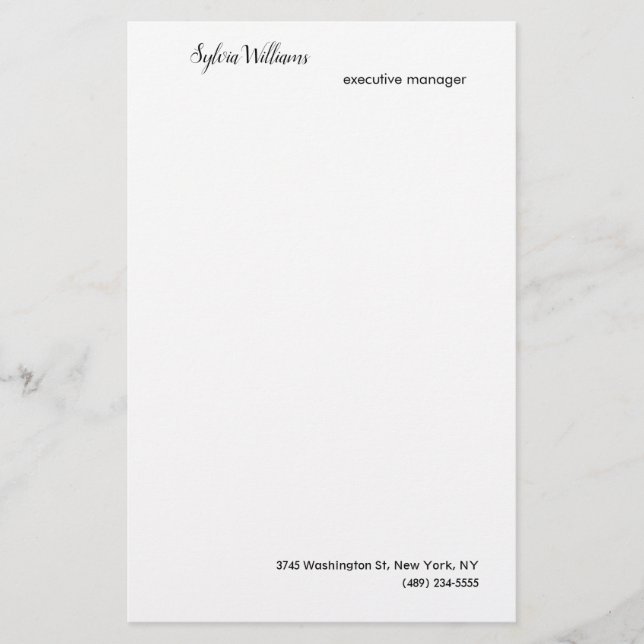 Schlichte Kreativität Moderne Minimalistisch Ihre  Briefpapier (Vorderseite)