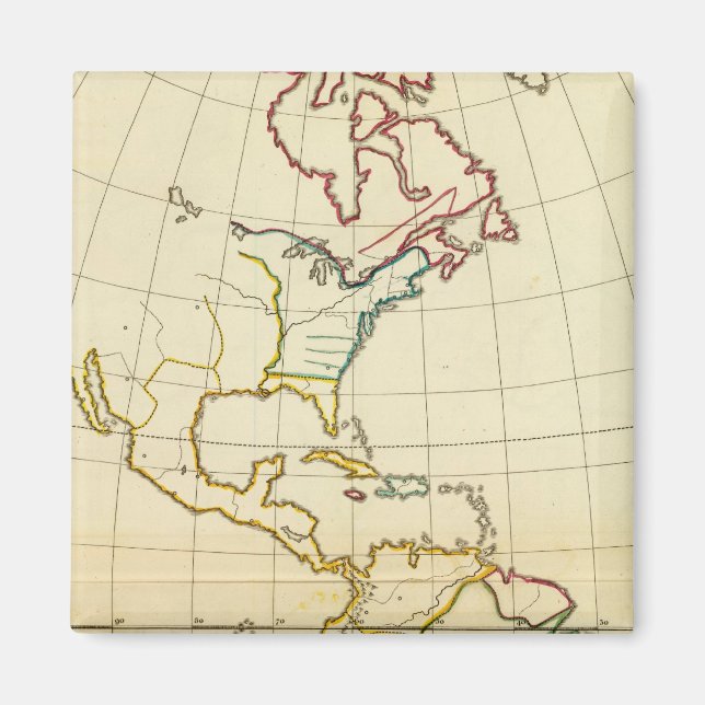 Schlichte Landkarte Amerika Magnet (Vorne)