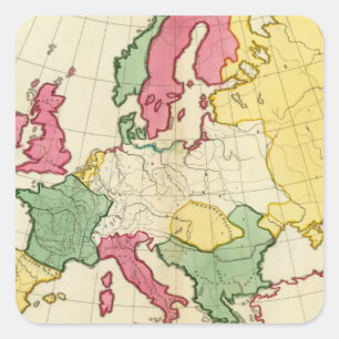 Schlichte Landkarte Europa Quadratischer Aufkleber