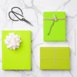 Schlichte Limone Frühlingshemme Grüne Farbtöne 3 T Geschenkpapier Set