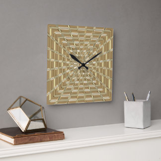 Schlichte Metallglas-Kunstuhr Quadratische Wanduhr
