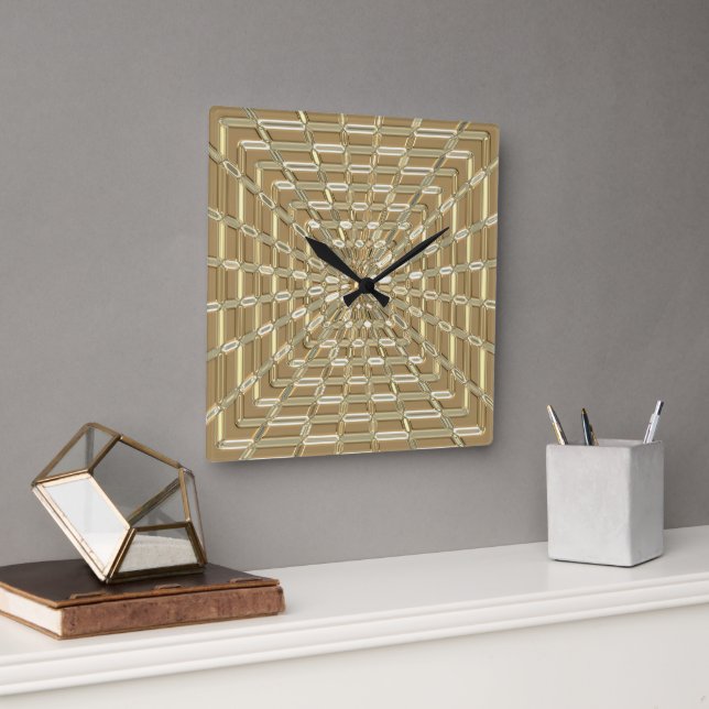 Schlichte Metallglas-Kunstuhr Quadratische Wanduhr (Büro)