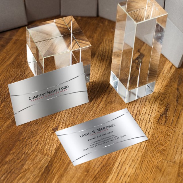 Schlichte metallische Imitate Silber-Edelstahl-Loo Visitenkarte (Von Creator hochgeladen)