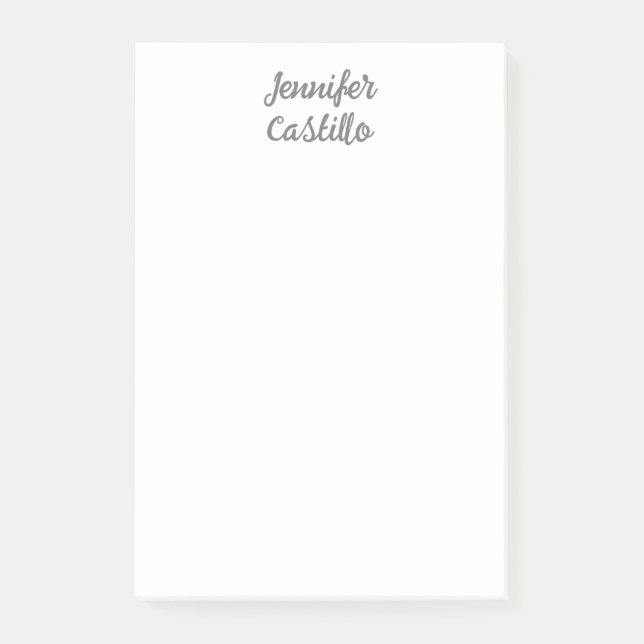 Schlichte Minimalistische Kalligraphiebezeichnung Post-it Klebezettel (Vorderseite)