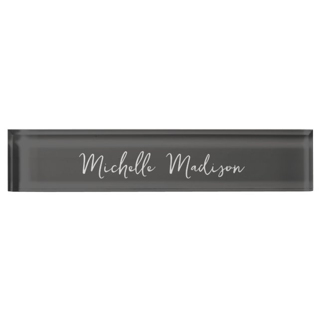 Schlichte Minimalistische moderne Handschriftkalli Namensplakette (Vorderseite)