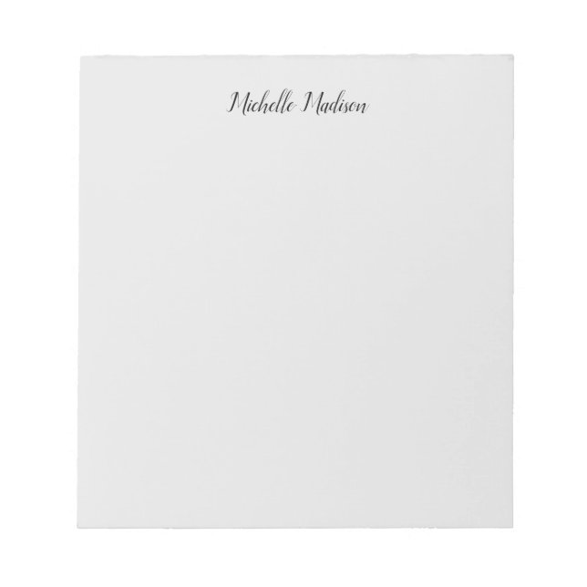 Schlichte Minimalistische moderne Handschriftkalli Notizblock (Vorderseite)