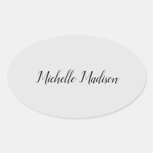Schlichte Minimalistische moderne Handschriftkalli Ovaler Aufkleber (Vorderseite)