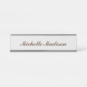 Schlichte Minimalistische moderne Handschriftkalli Schreibtischnamensplakette