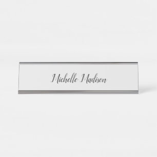 Schlichte Minimalistische moderne Handschriftkalli Schreibtischnamensplakette