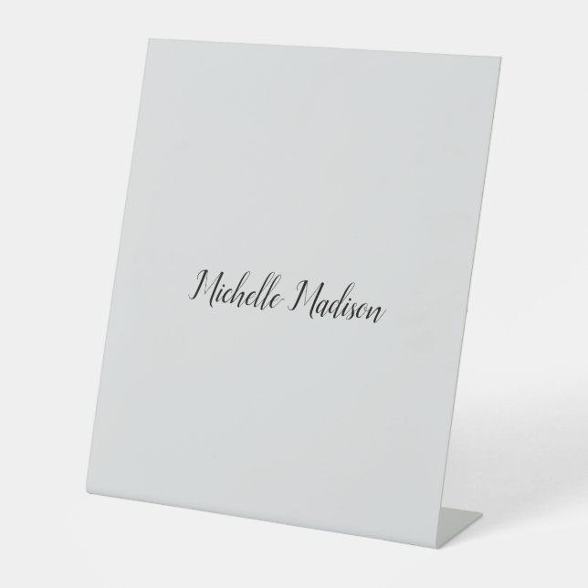 Schlichte Minimalistische moderne Handschriftkalli Sockelschild (Vorderseite)